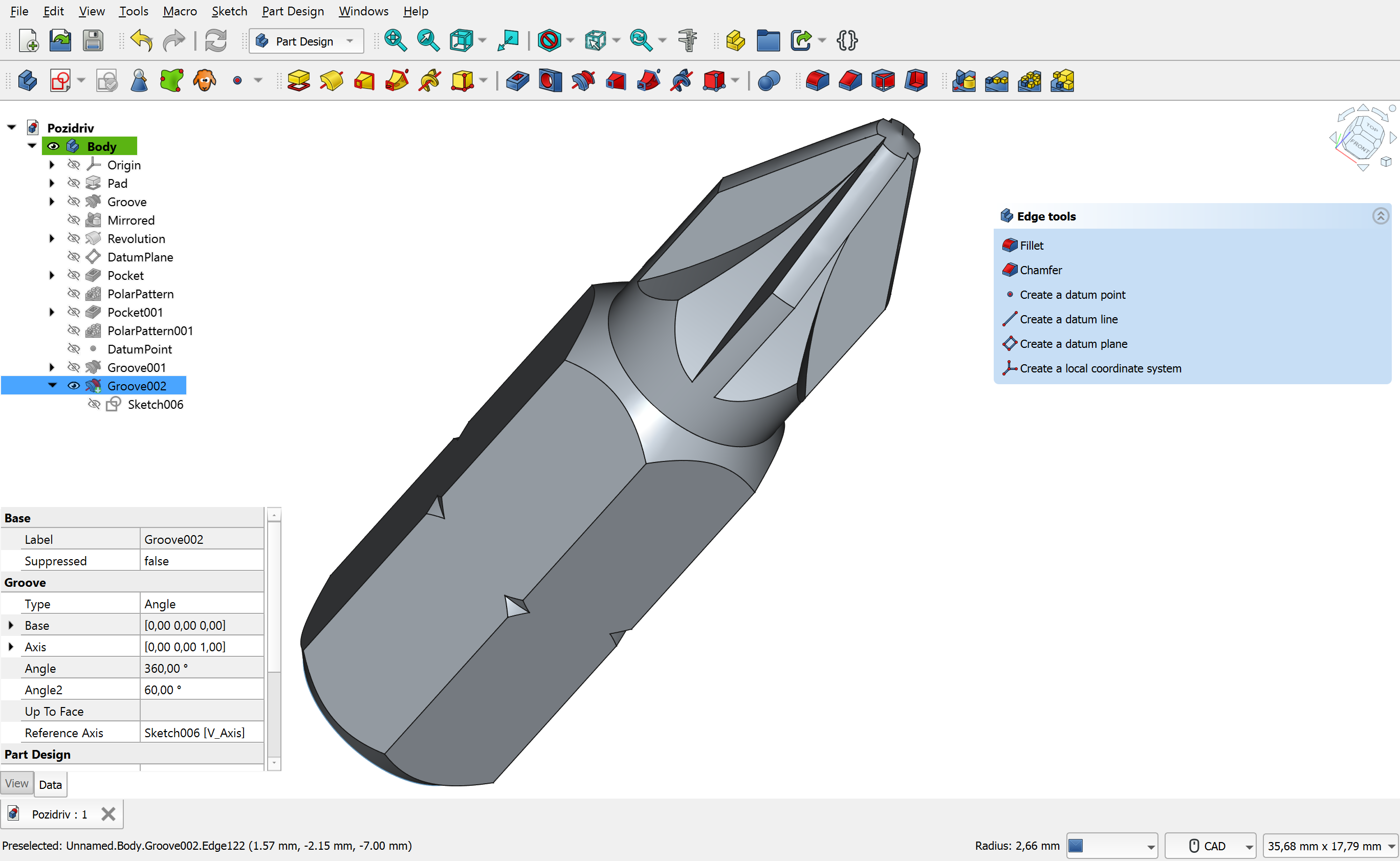 Screenshot von FreeCAD x64