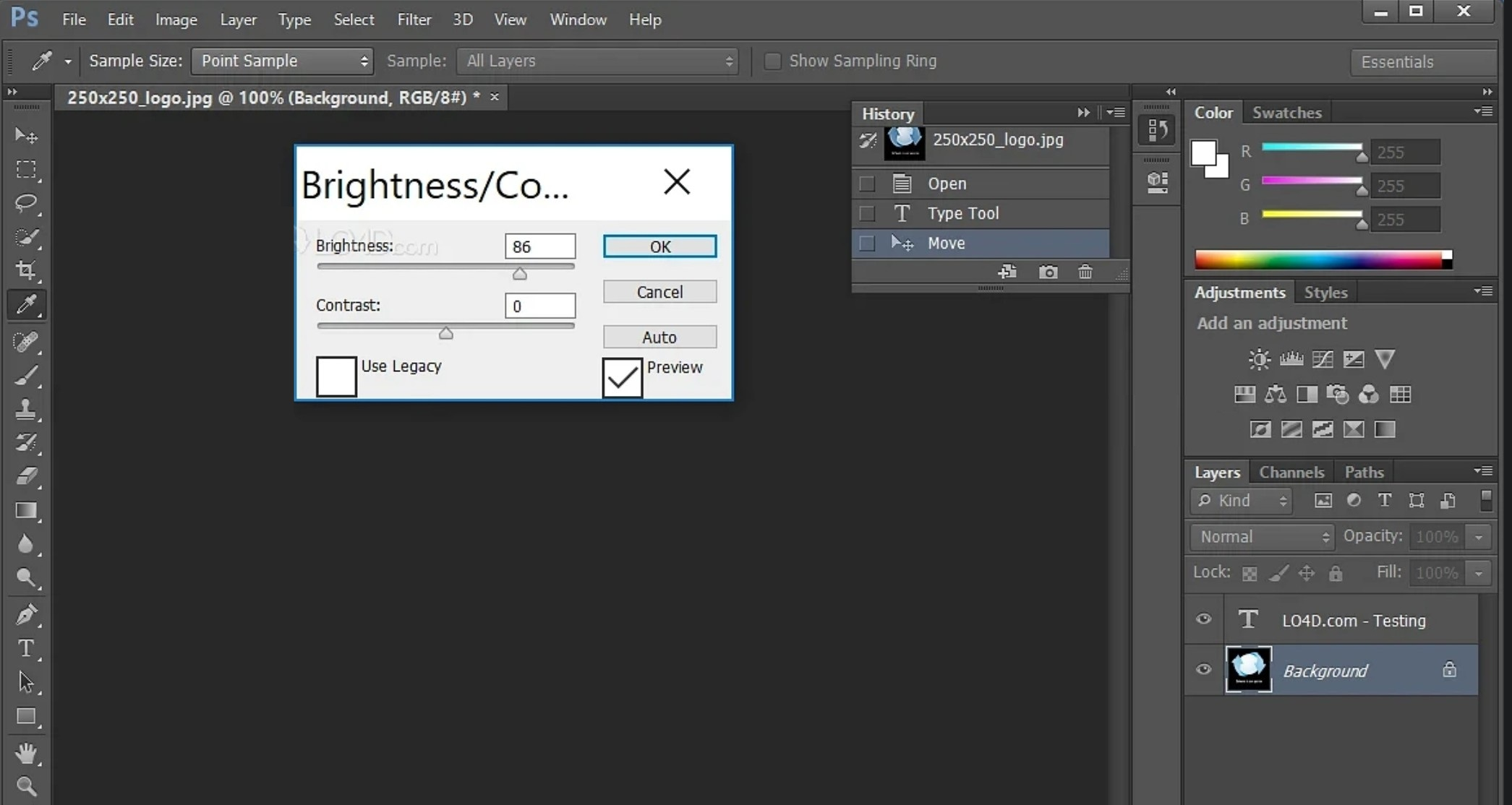 Screenshot von PhotoshopCS5