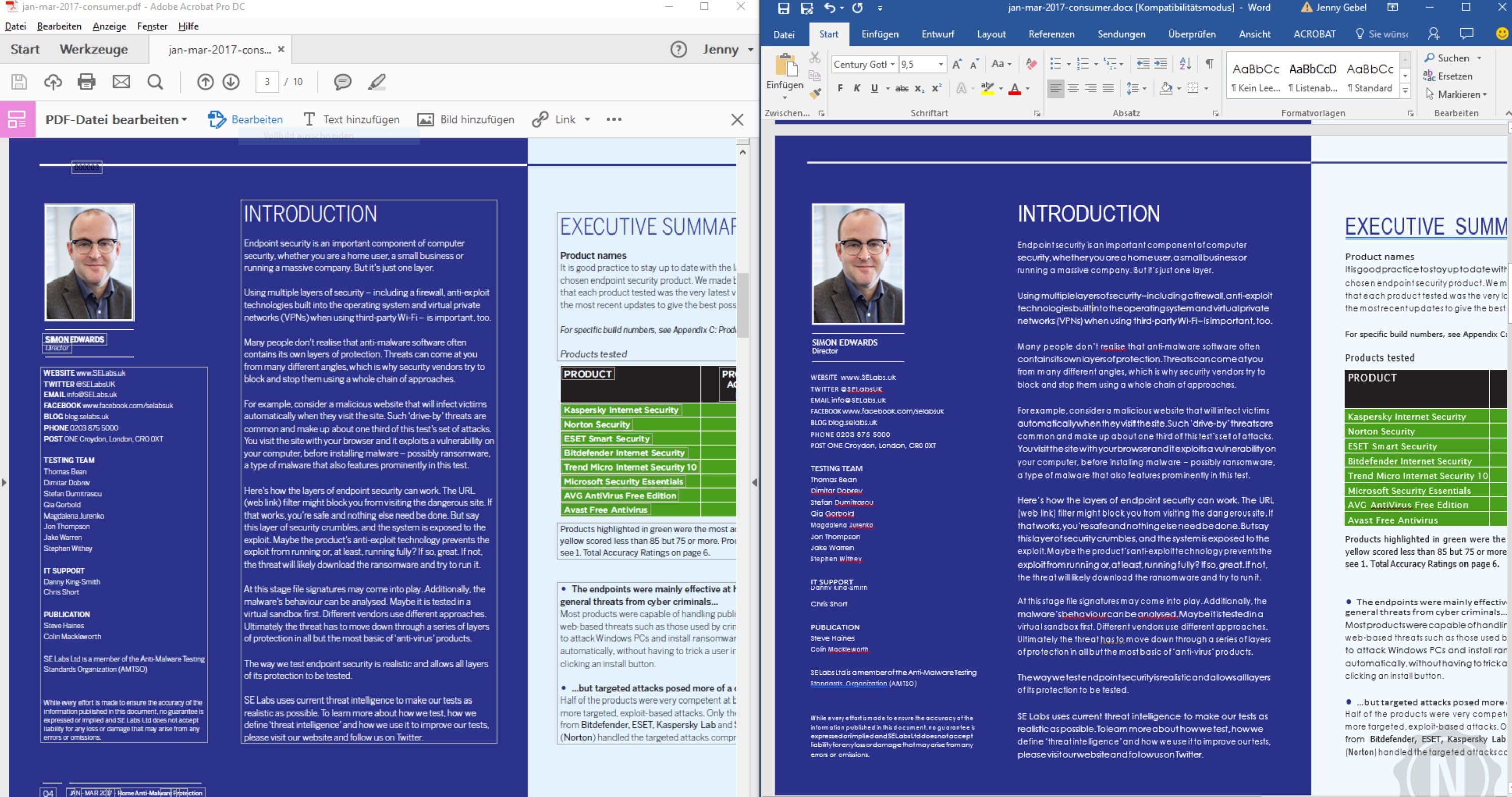Screenshot von Adobe Acrobat