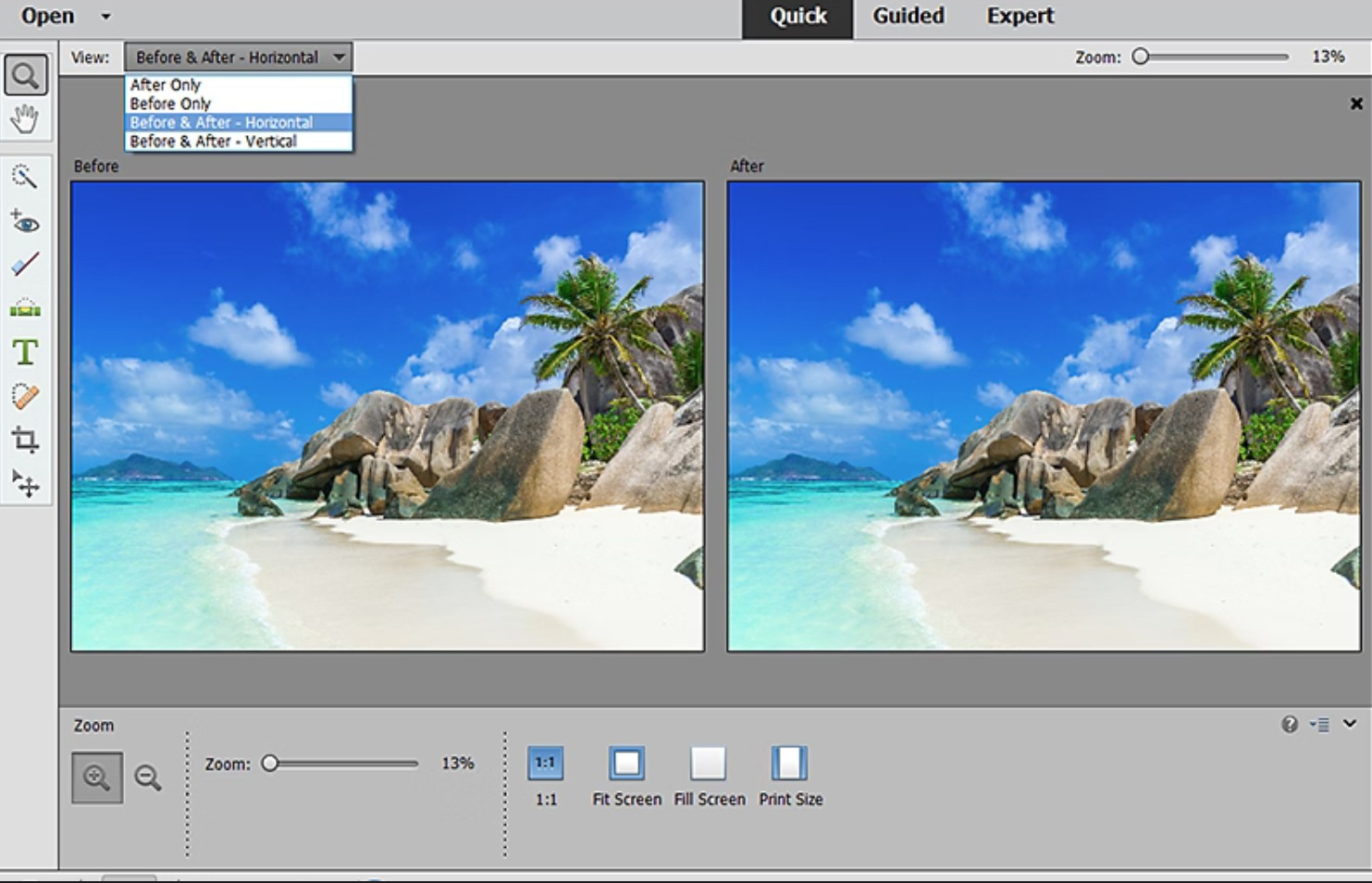 Screenshot von Adobe Photoshop Elements