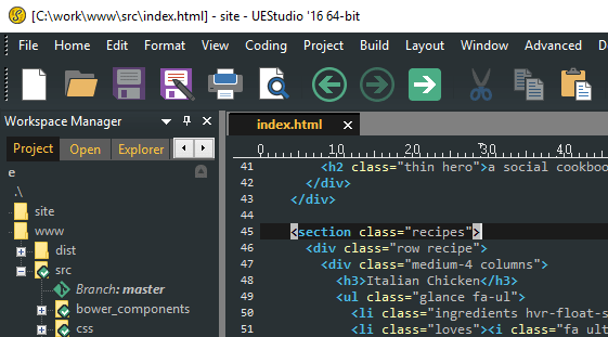 Screenshot von UEStudio