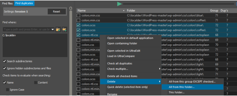 Screenshot von UltraFinder