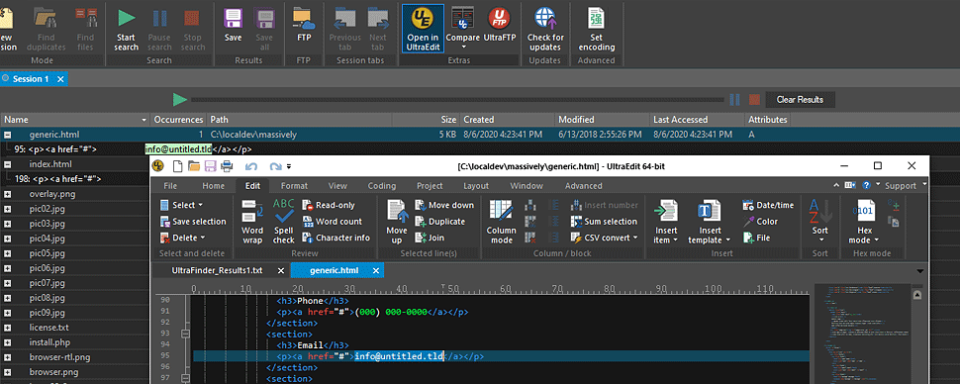 Screenshot von UltraFinder