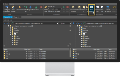 Screenshot von UltraFTP