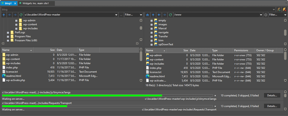 Screenshot von UltraFTP