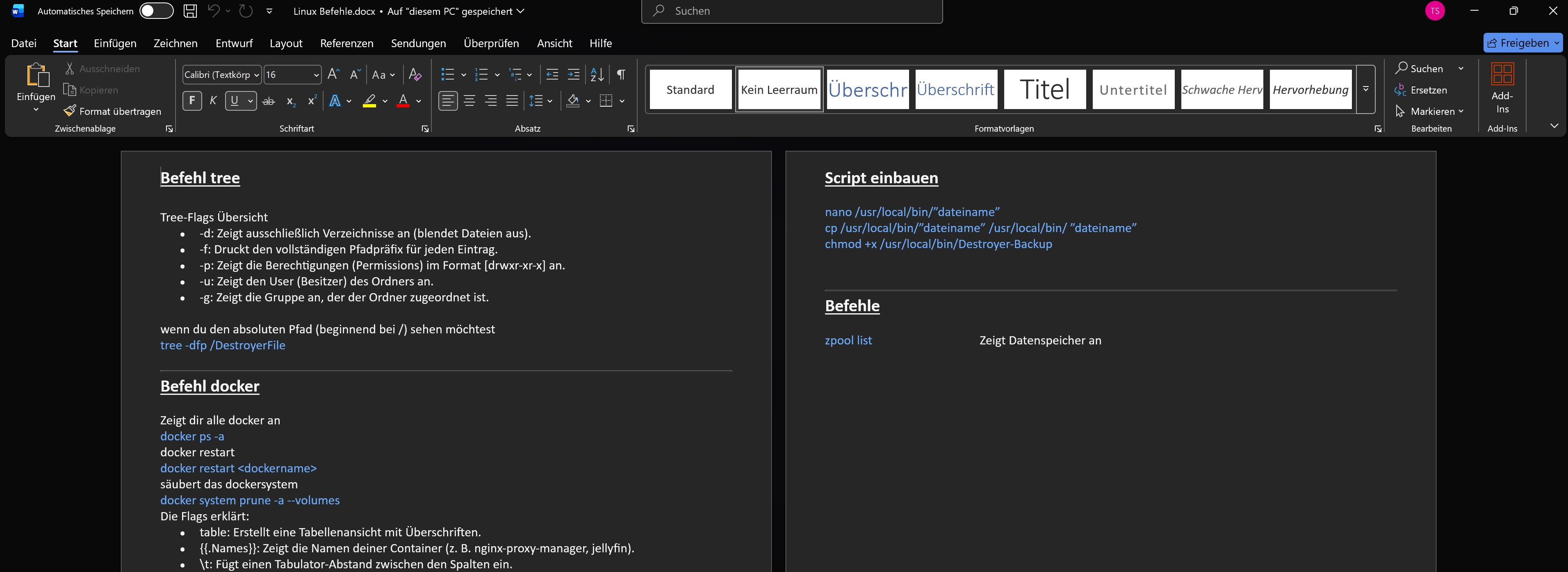 Screenshot von Microsoft Office