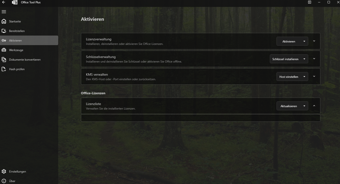 Screenshot von Microsoft Office Tool