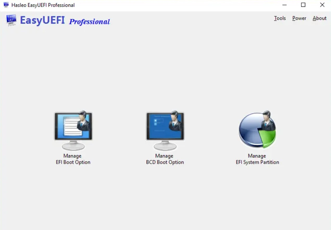 Screenshot von EasyUEFI