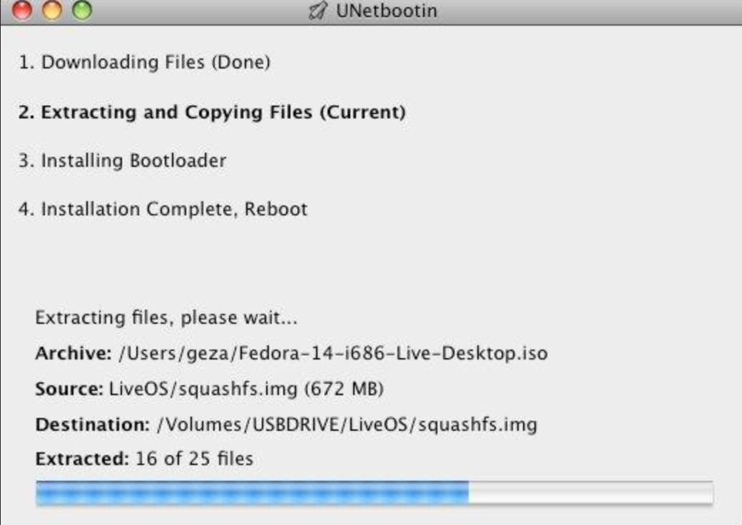 Screenshot von unetbootin