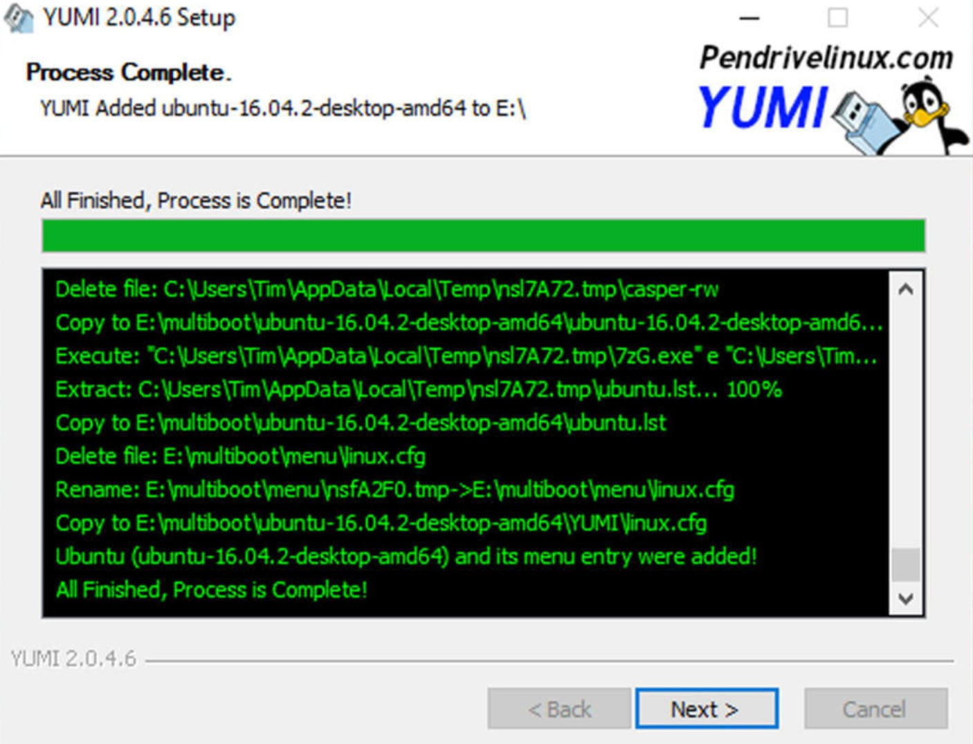 Screenshot von YUMI-exFAT