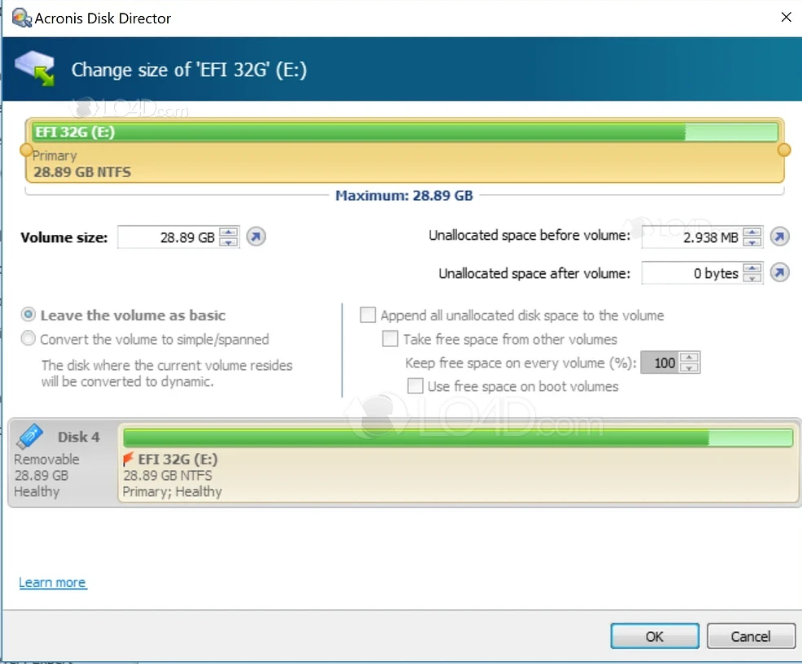 Screenshot von Acronis Disk DirectorServer