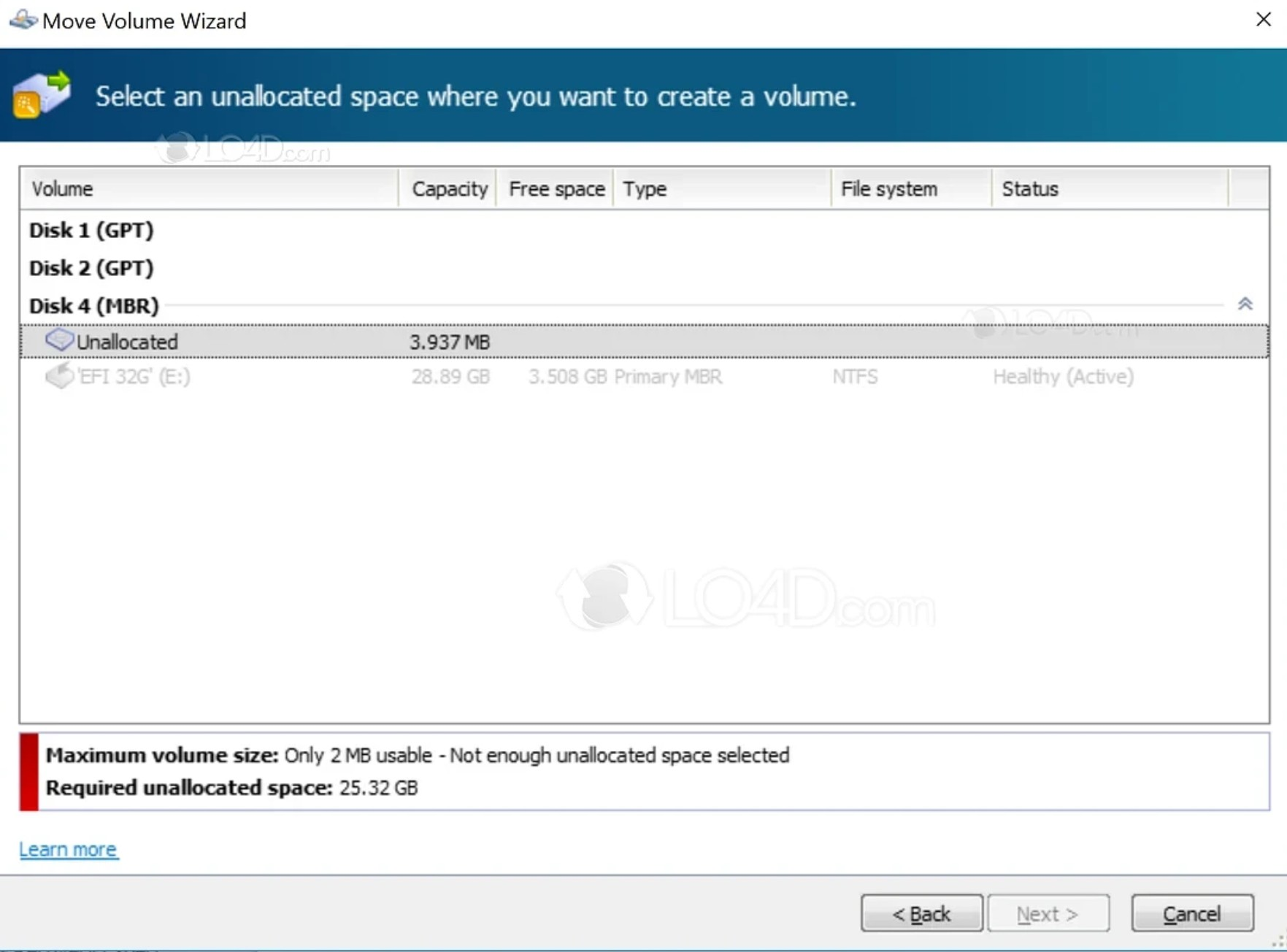 Screenshot von Acronis Disk DirectorServer
