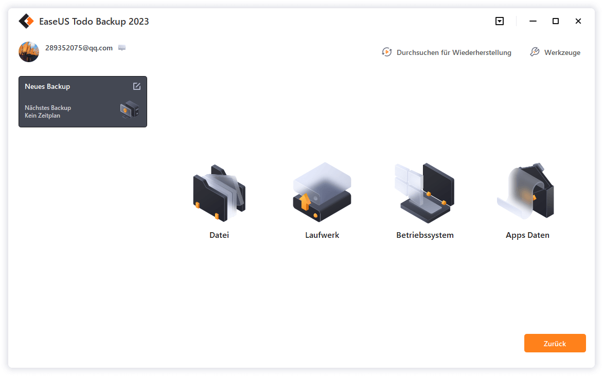 Screenshot von EaseUS Todo Backup Technician