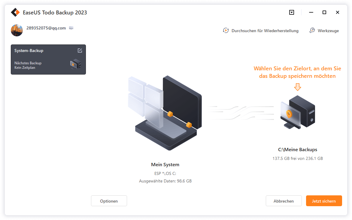 Screenshot von EaseUS Todo Backup Technician