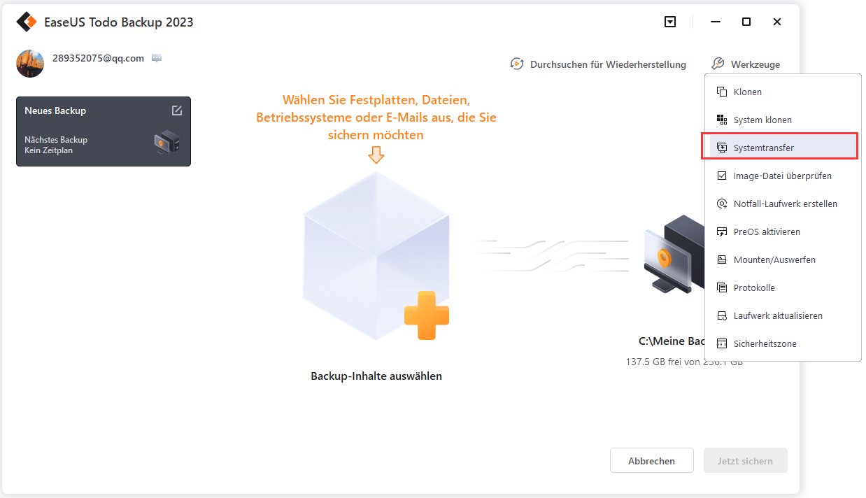 Screenshot von EaseUS Todo Backup Technician