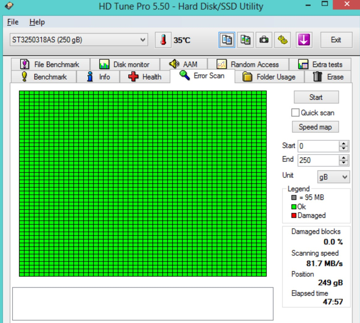 Screenshot von HD Tune HDD-Tester