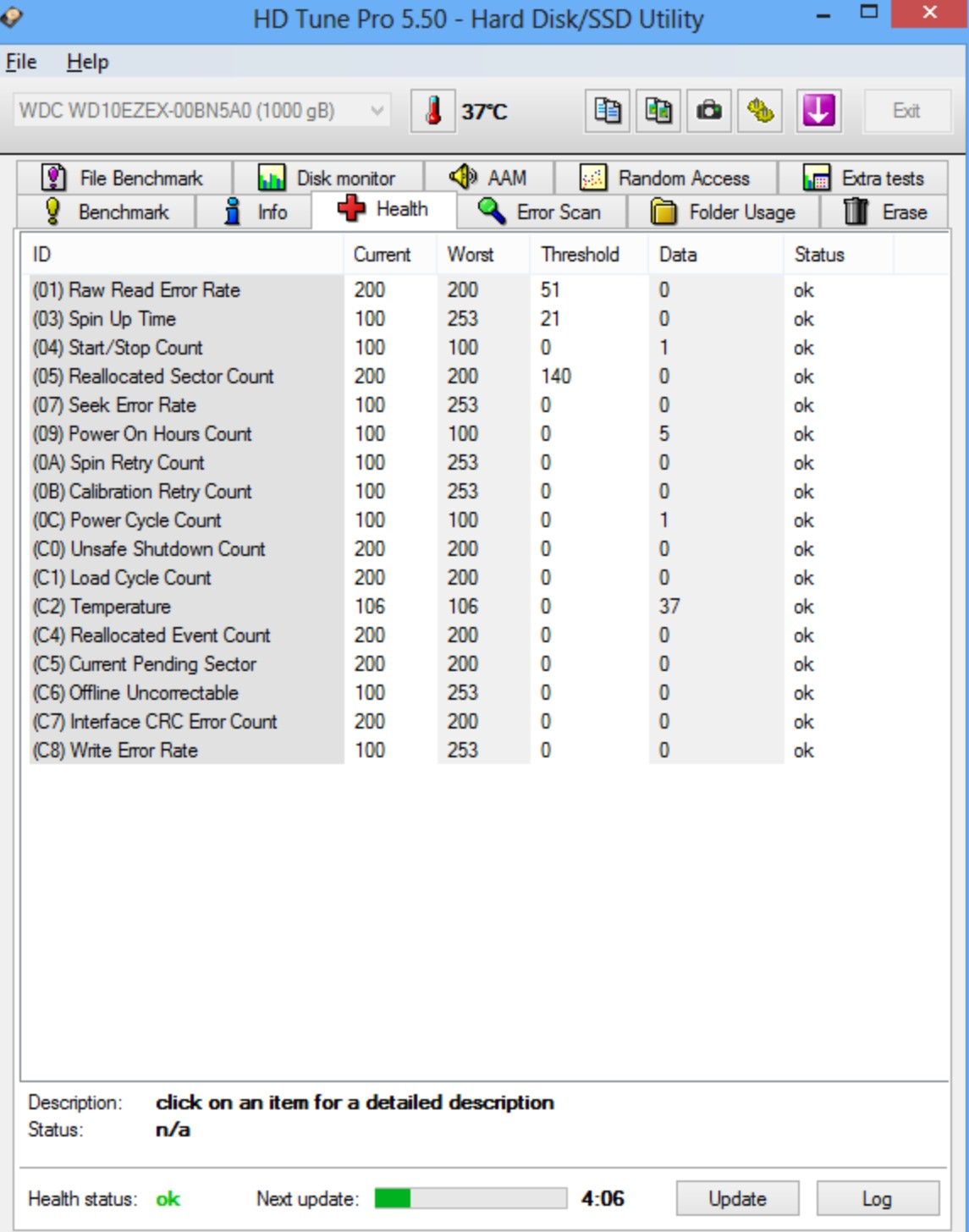 Screenshot von HD Tune HDD-Tester