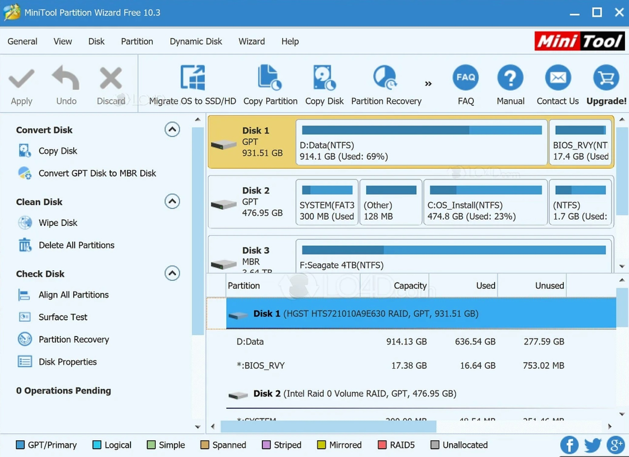 Screenshot von MiniTool Partition Wizard