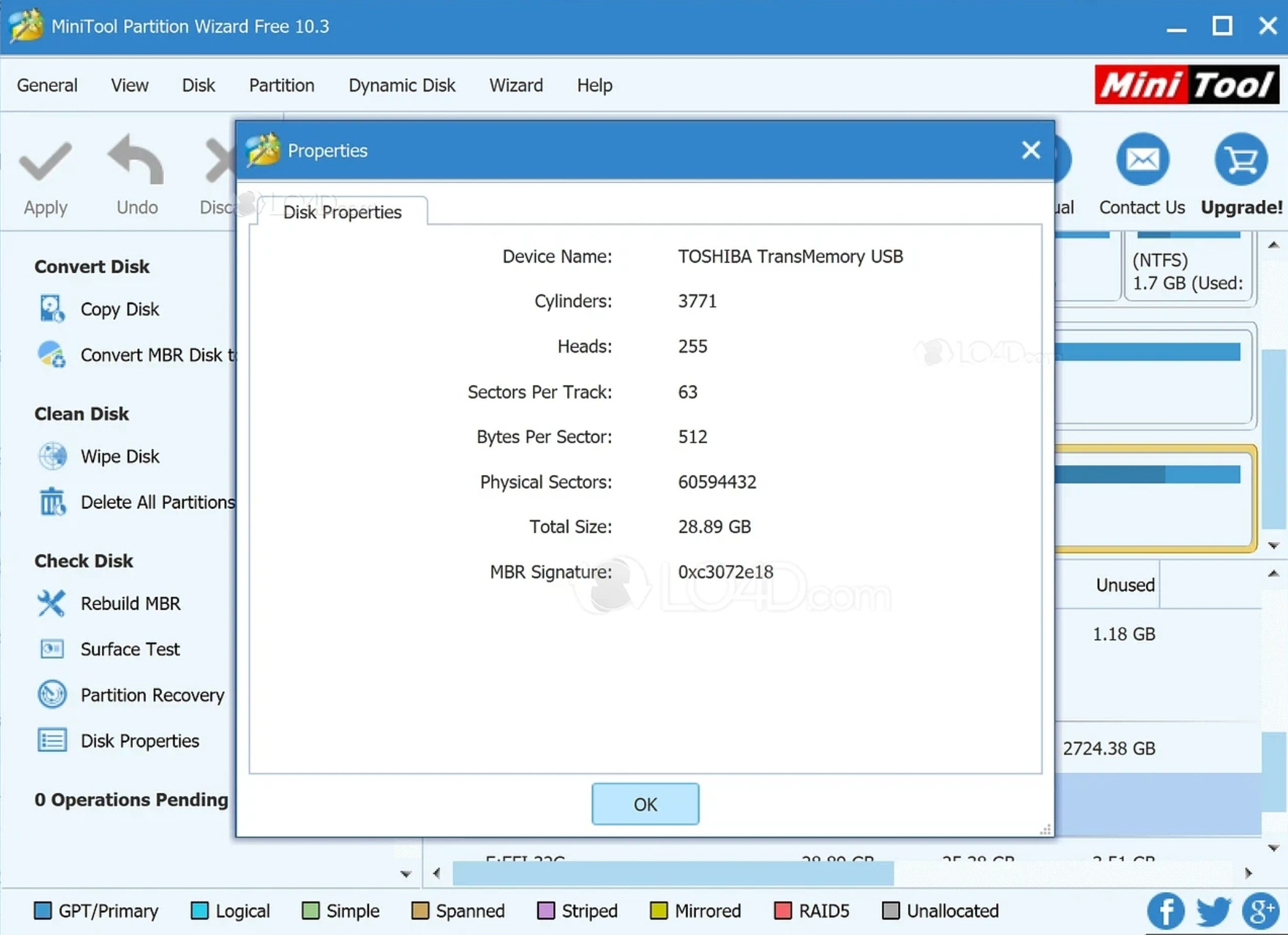 Screenshot von MiniTool Partition Wizard