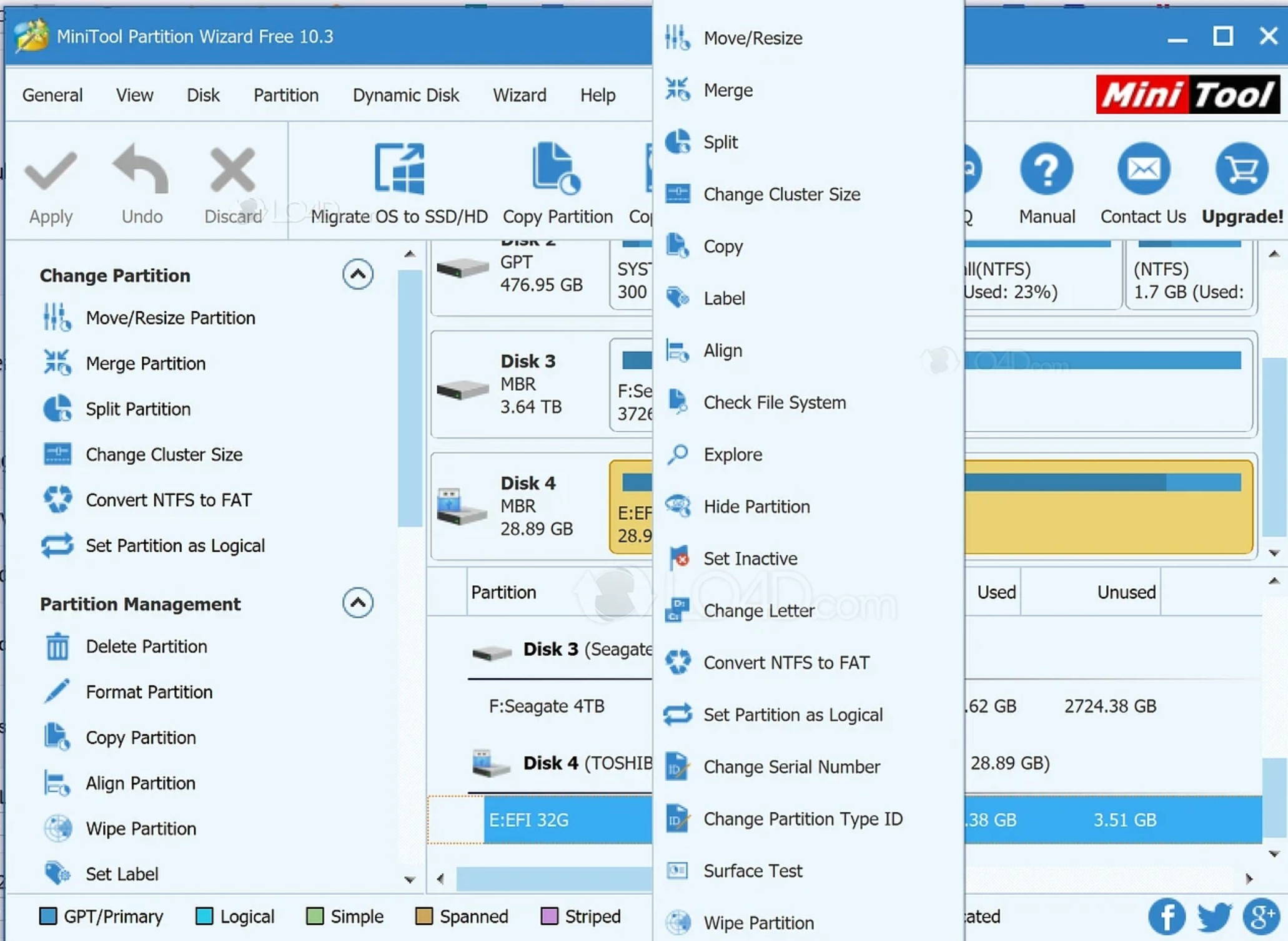 Screenshot von MiniTool Partition Wizard