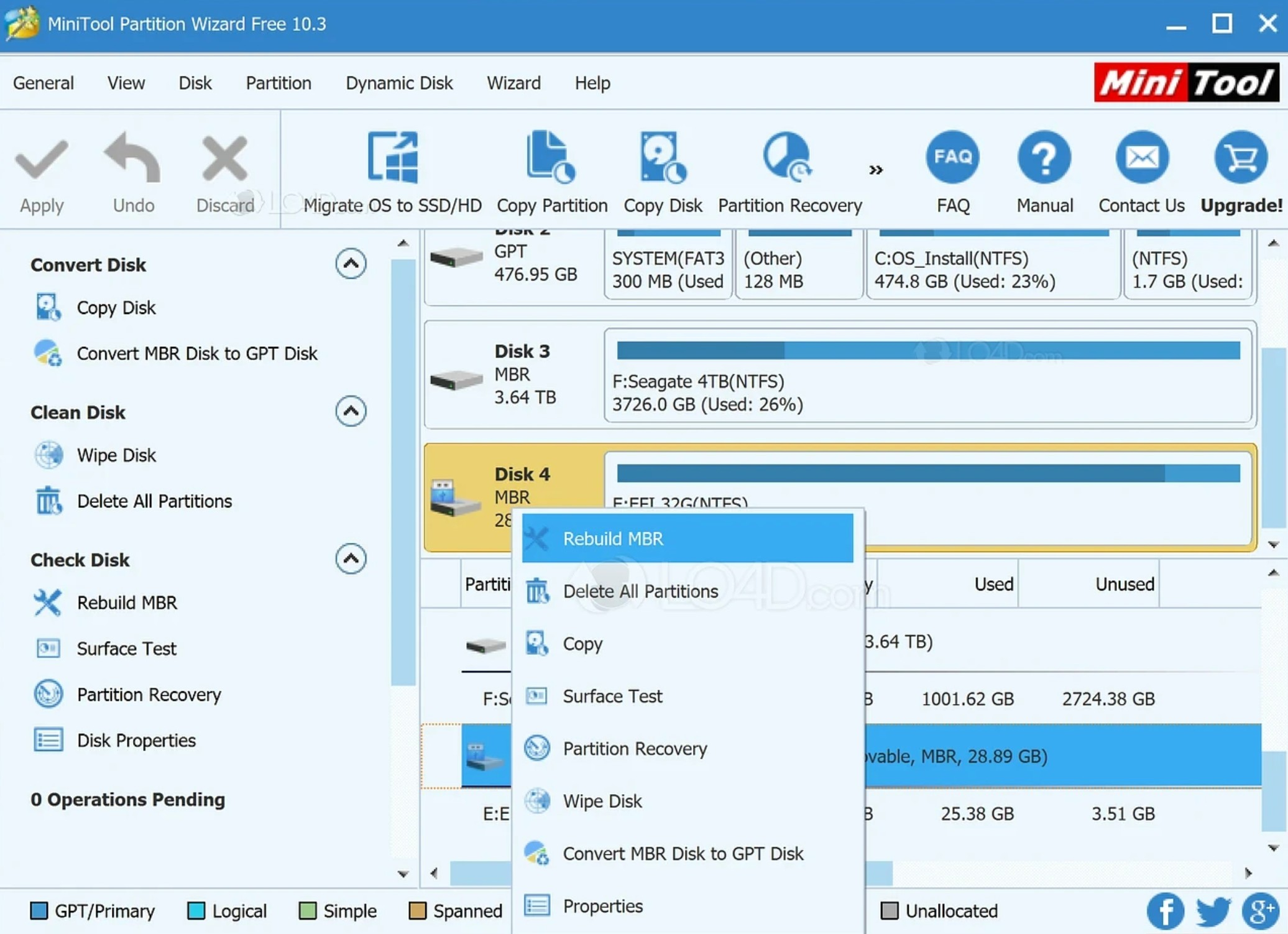 Screenshot von MiniTool Partition Wizard