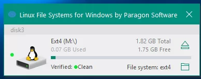 Screenshot von Paragon Linux File Systems