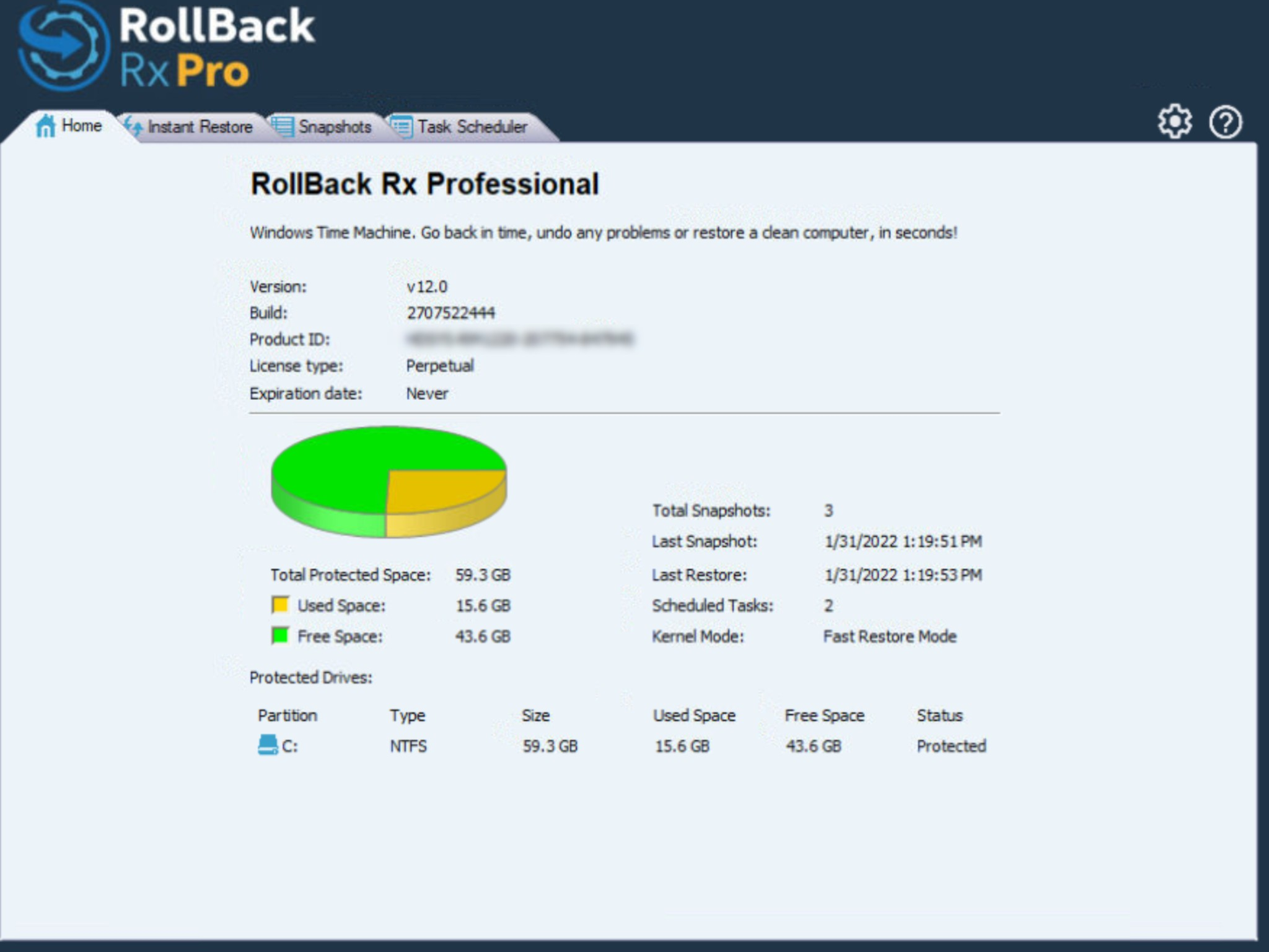 Screenshot von RollBack Rx Professional