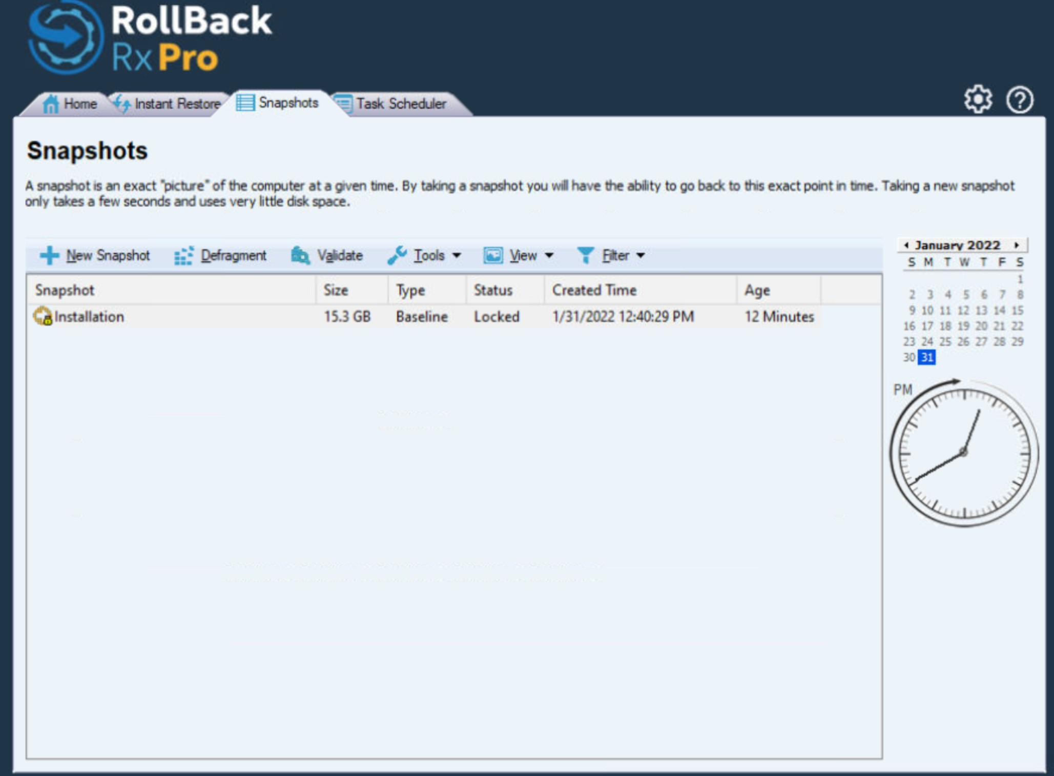 Screenshot von RollBack Rx Professional
