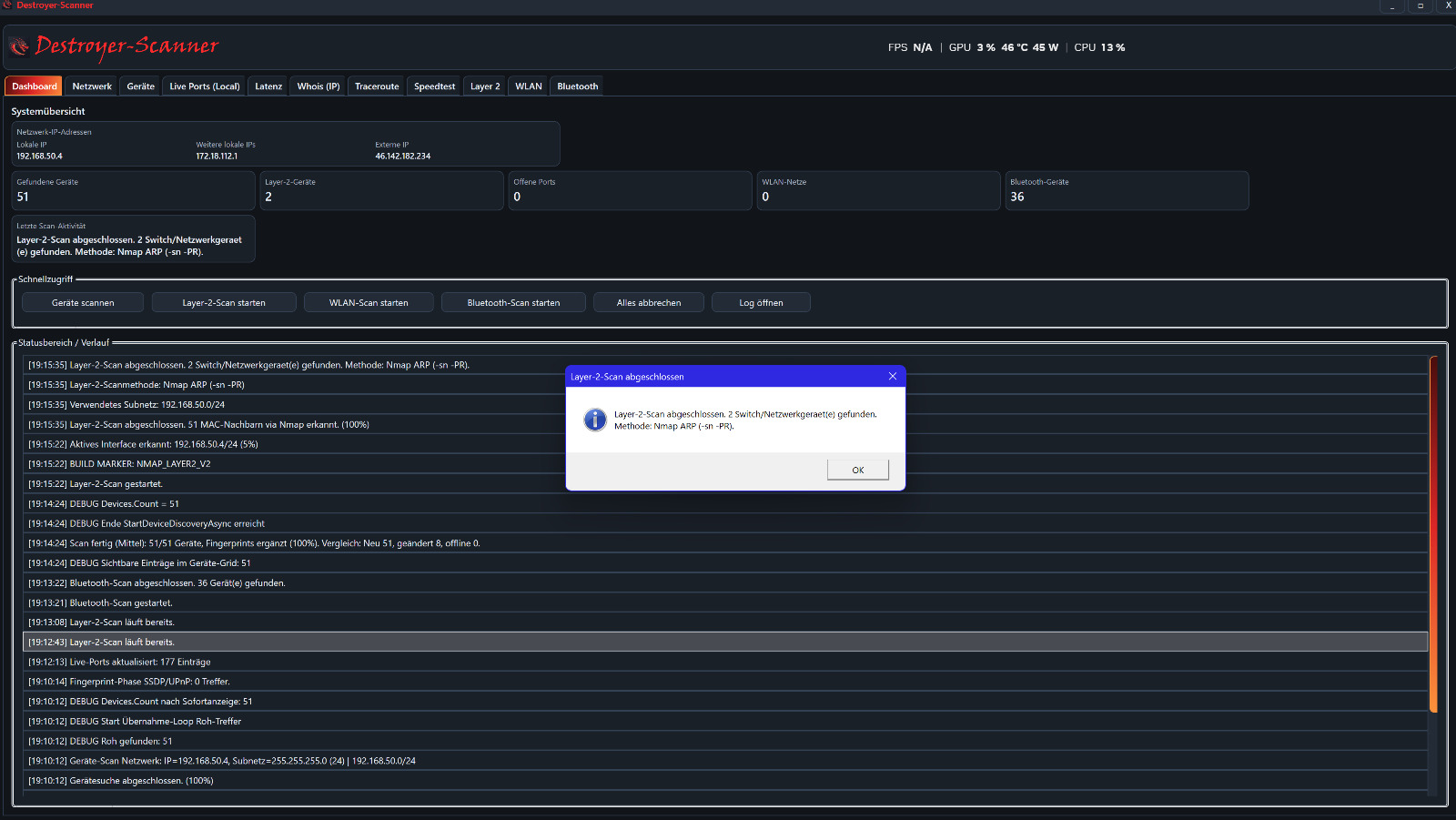 Screenshot von Destroyer-Security Scanner
