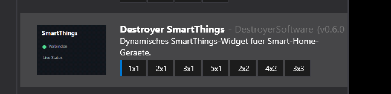 Screenshot von Wigidash SmartThings