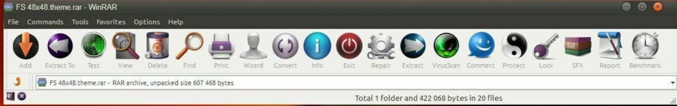 Screenshot von WinRaR Themes