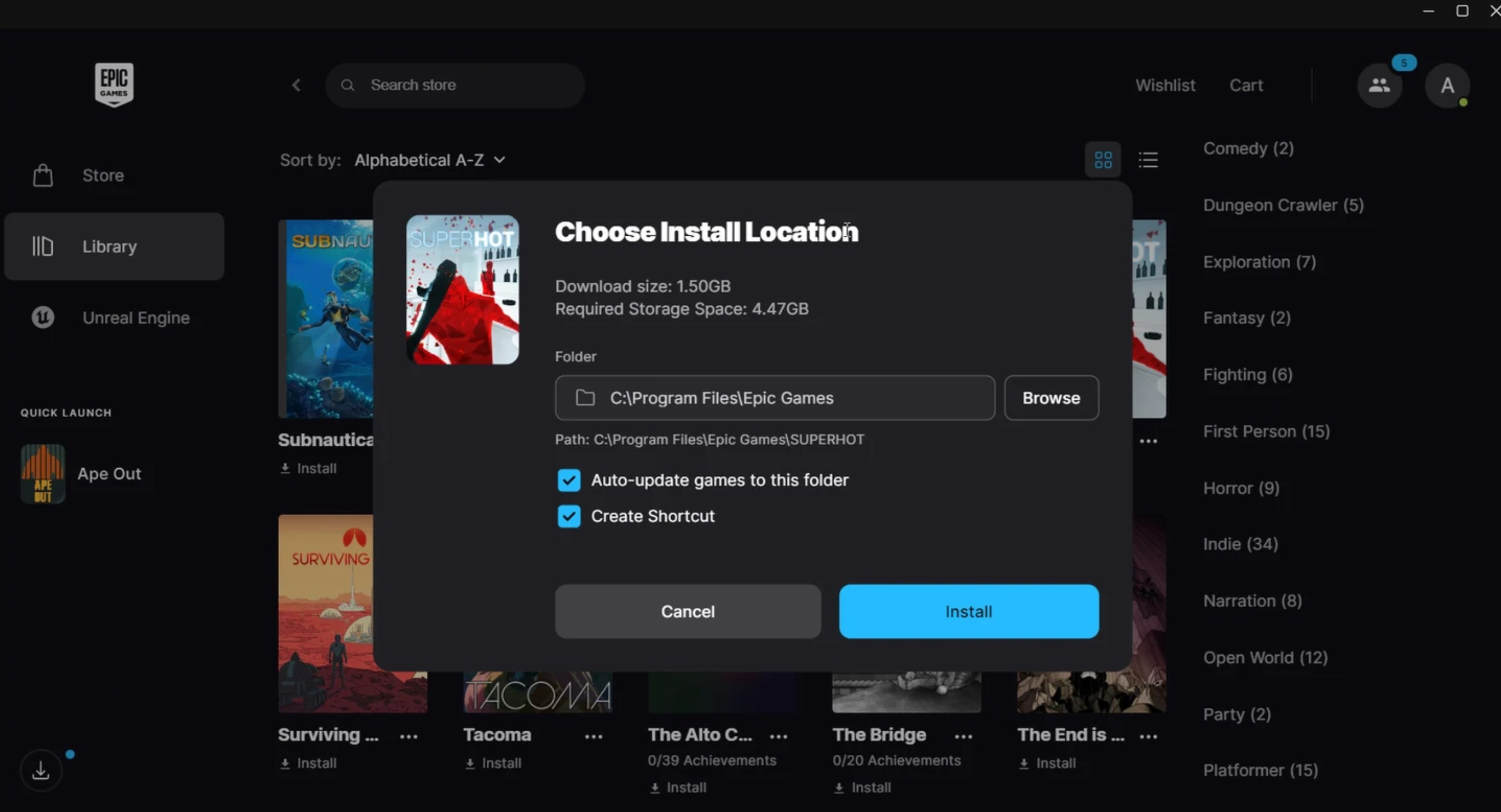 Screenshot von Epic Games