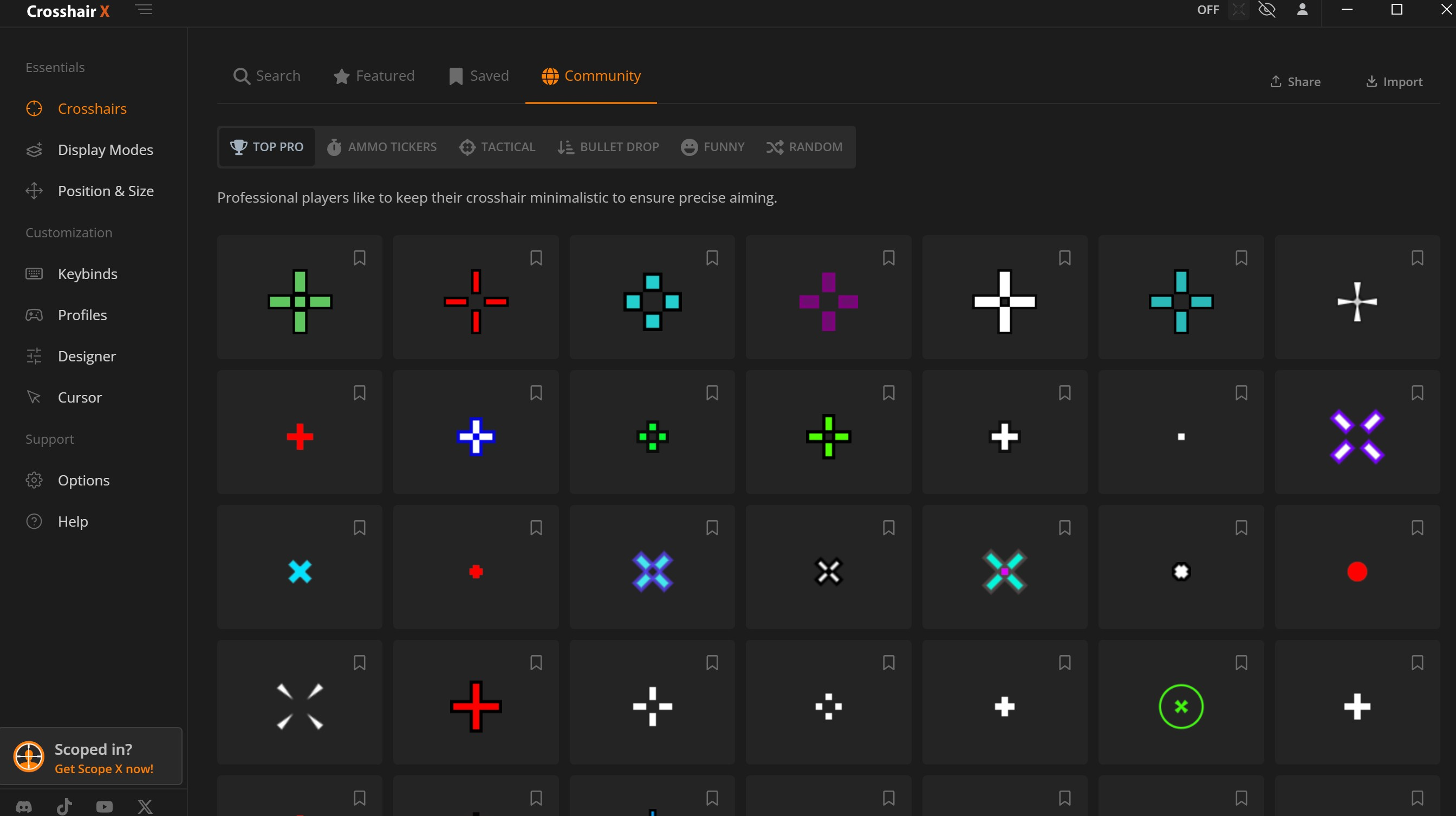 Screenshot von Crosshair X