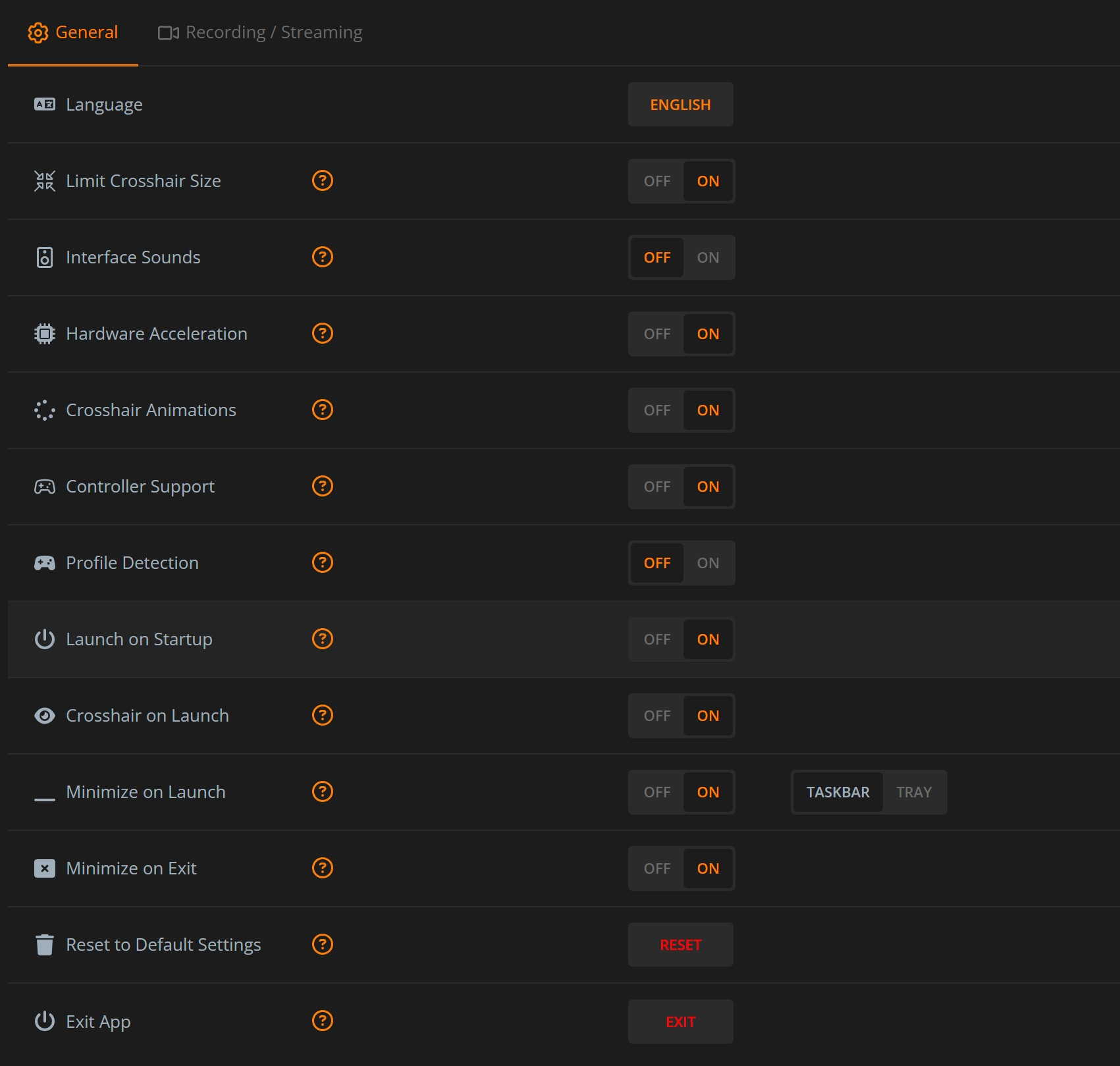 Screenshot von Crosshair X
