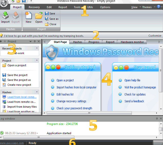 Screenshot von Passcape Windows Password Recovery Advanced
