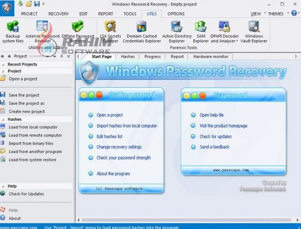 Screenshot von Passcape Windows Password Recovery Advanced