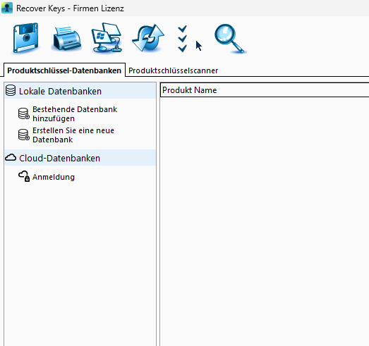 Screenshot von Recover Keys Enterprise