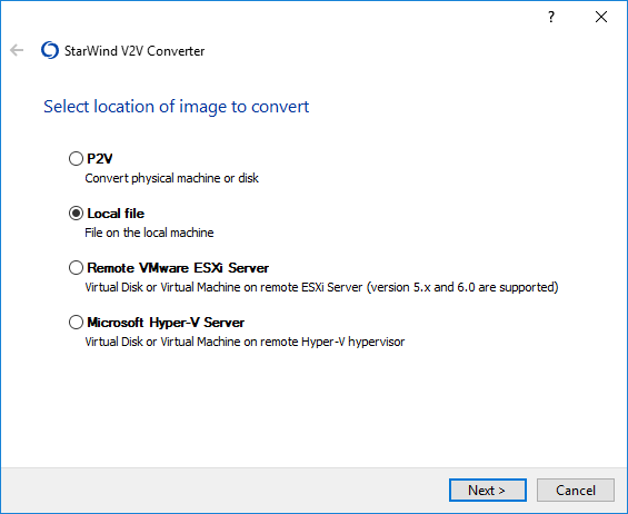 Screenshot von Converter vhdx in iso