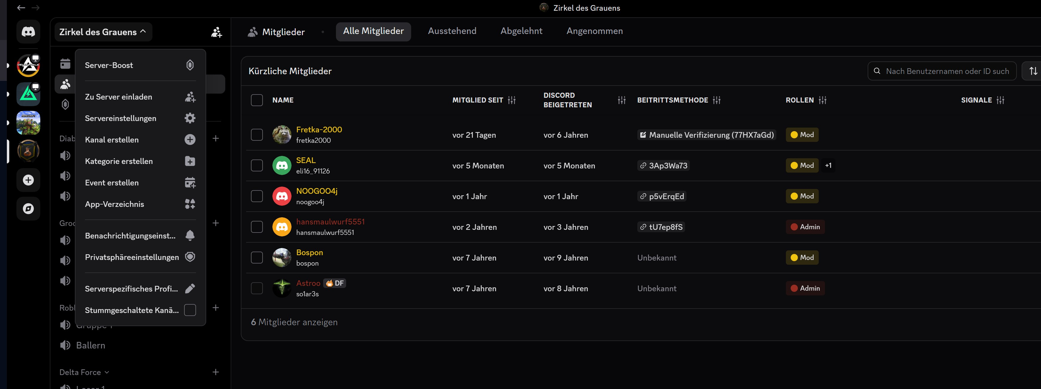 Screenshot von Discord