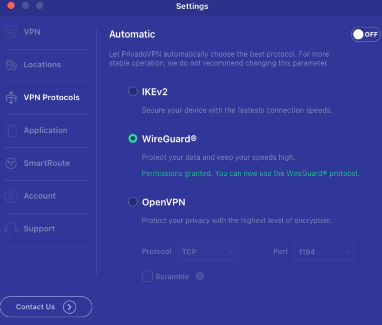 Screenshot von VPN von Eweka.nl