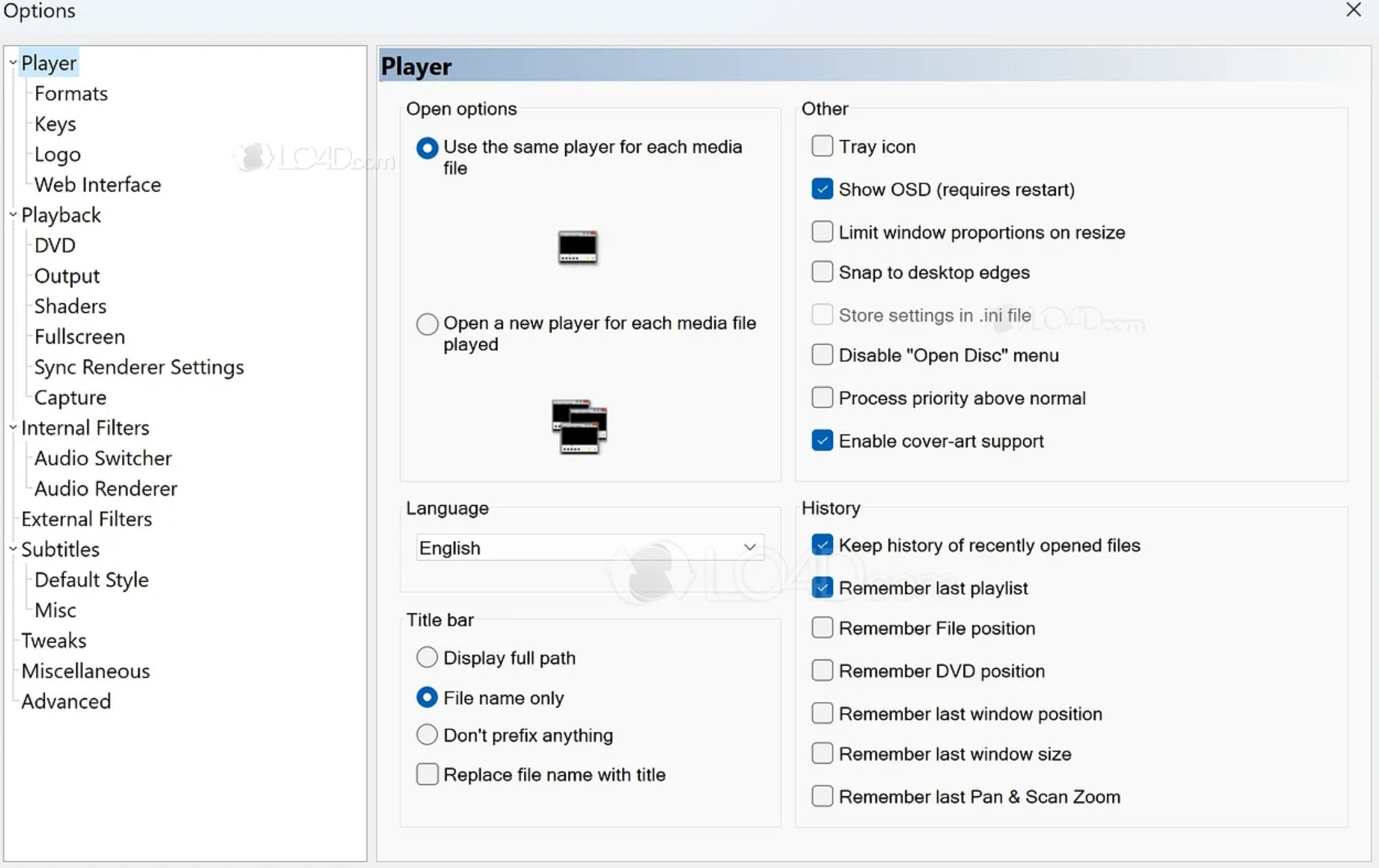 Screenshot von Media Player Classic