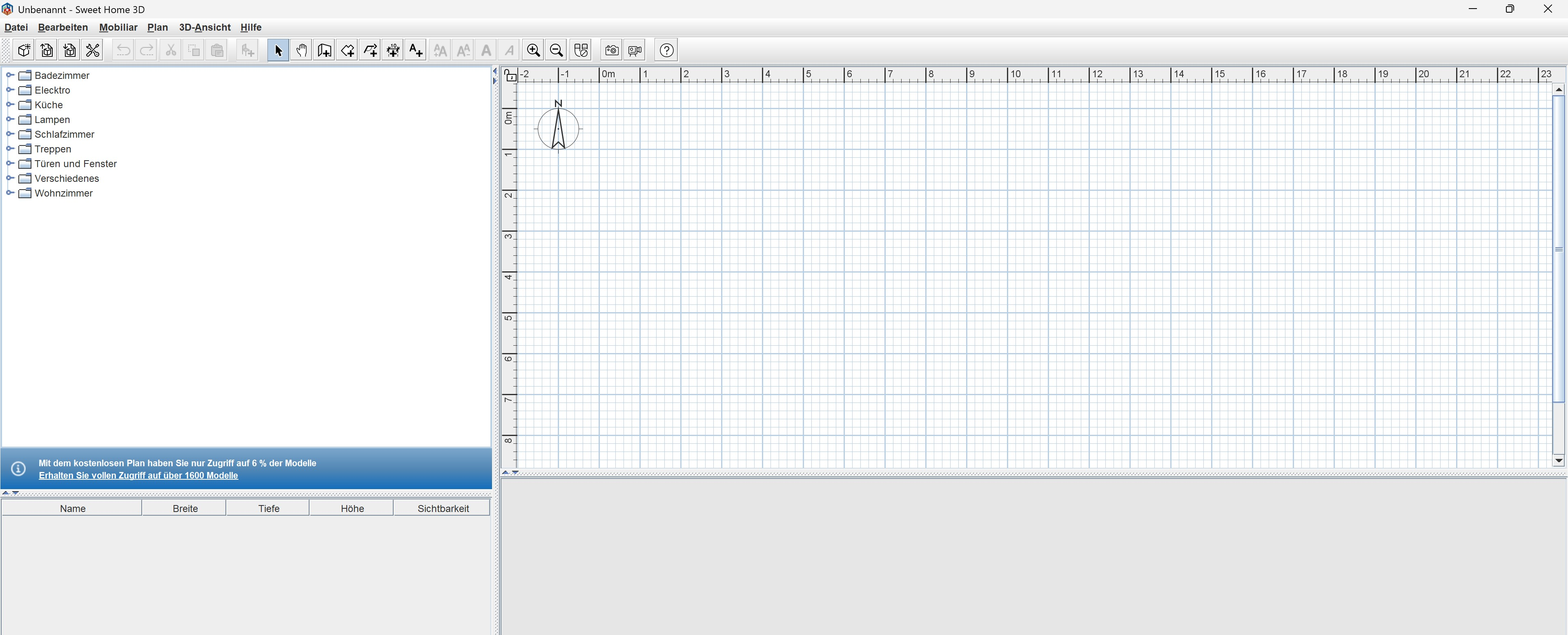 Screenshot von Sweet Home 3D