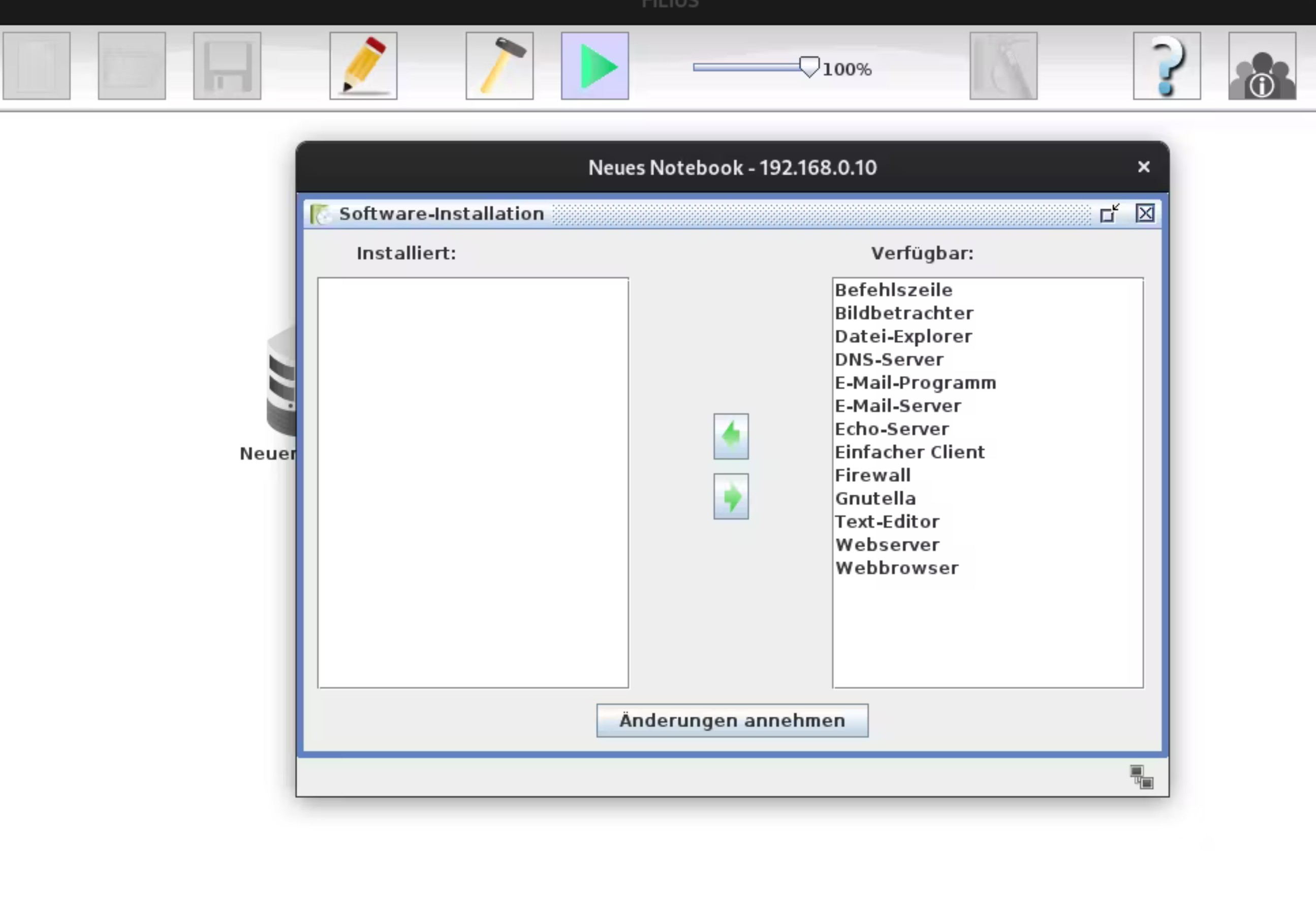 Screenshot von Filius