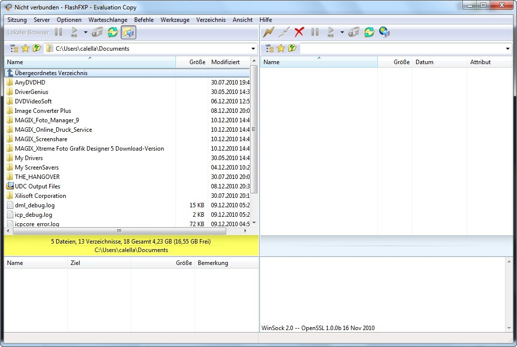 Screenshot von Flashfxp