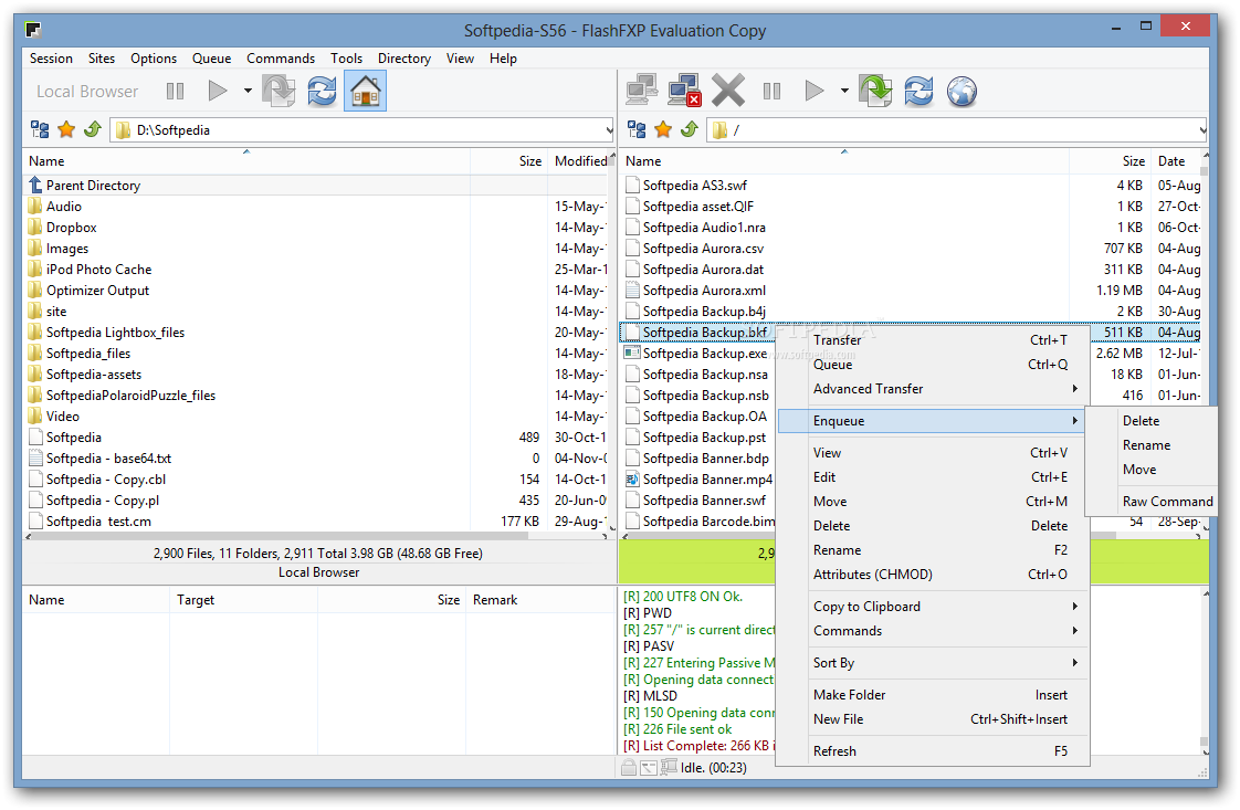 Screenshot von Flashfxp