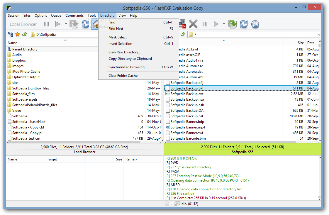 Screenshot von Flashfxp