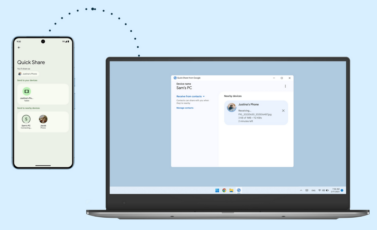 Screenshot von QuickShare