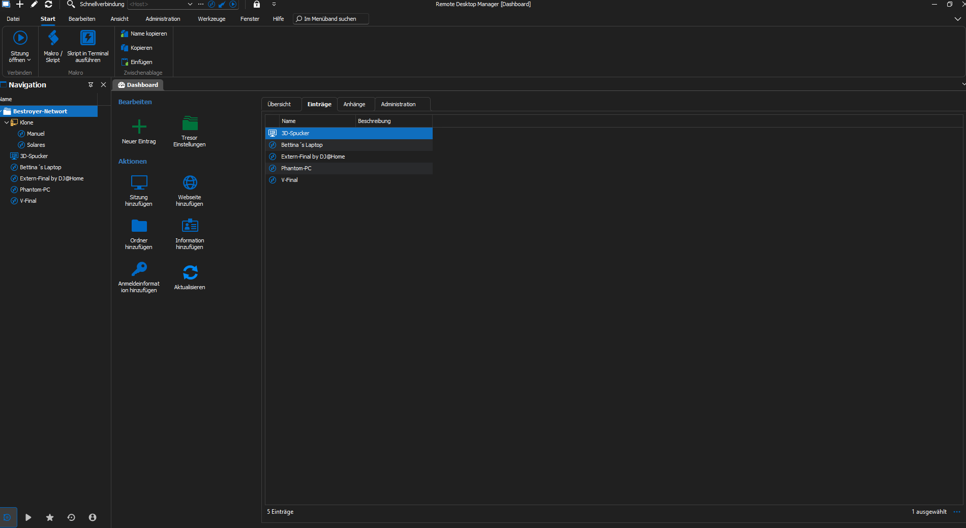 Screenshot von Remote Desktop Manager