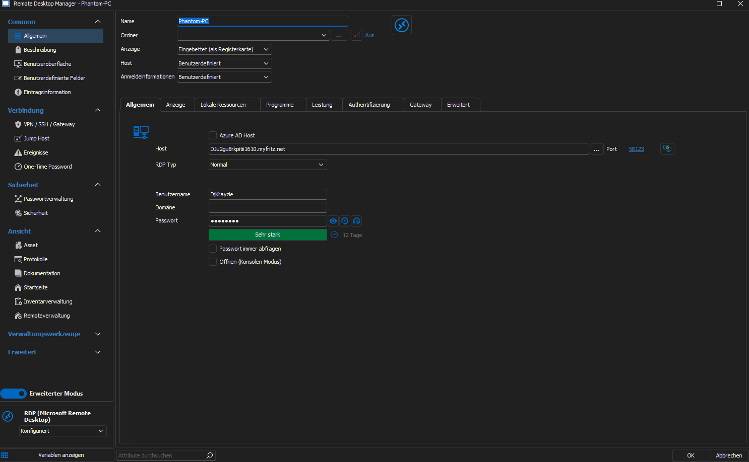 Screenshot von Remote Desktop Manager