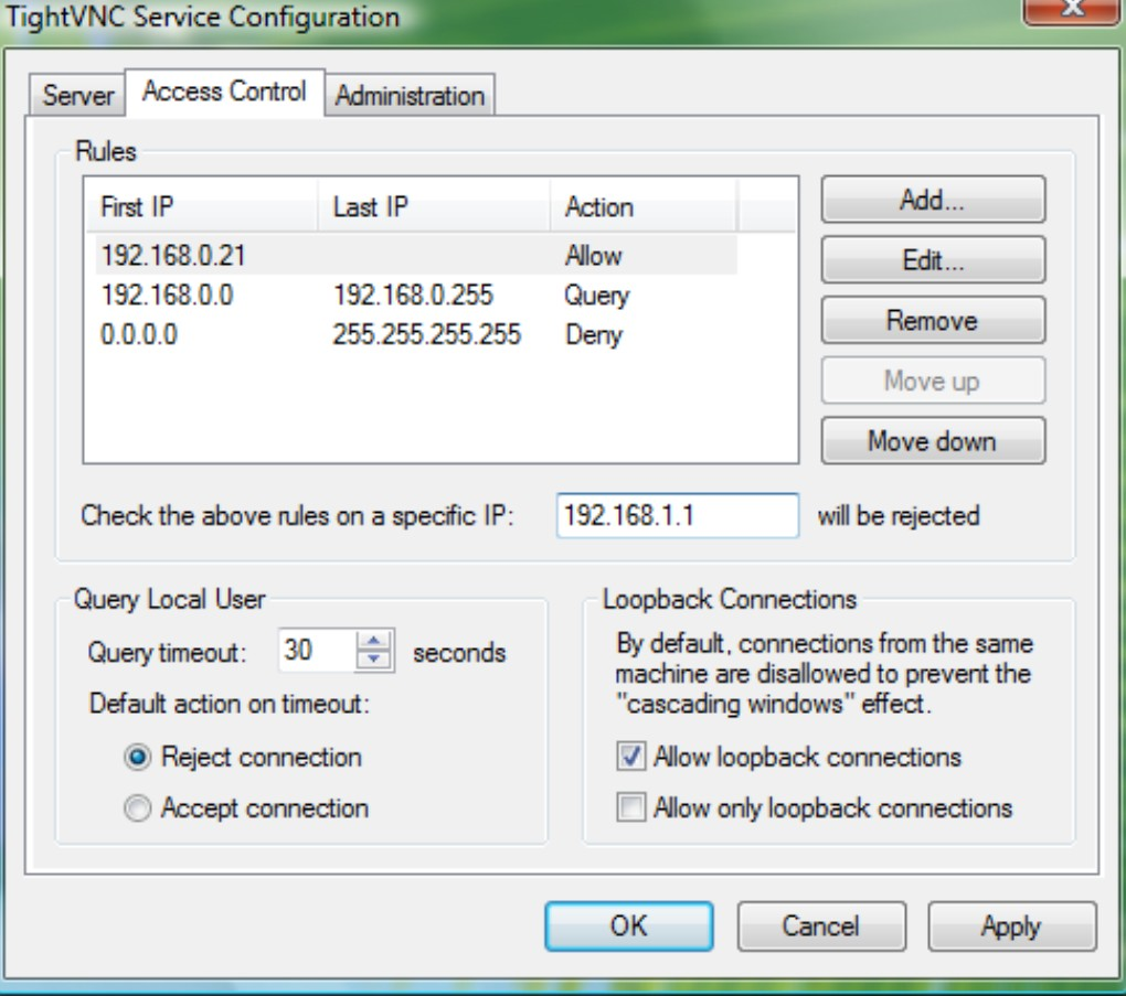 Screenshot von TightVNC